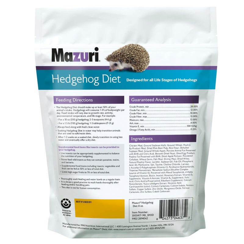 Mazuri | Nutritionally Complete Hedgehog Food | 8 Ounce (8 oz) Bag - Image 2